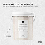 Orku 300g Fine Diatomaceous Earth Tub - Food Grade FCC Fossil Shell Flour Powder - Side View
