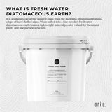 Orku 1.4Kg Fine Diatomaceous Earth Tub - Food Grade Fossil Shell Flour Powder - Side View
