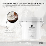 Orku 1.4Kg Fine Diatomaceous Earth Tub - Food Grade Fossil Shell Flour Powder - Top-Down View