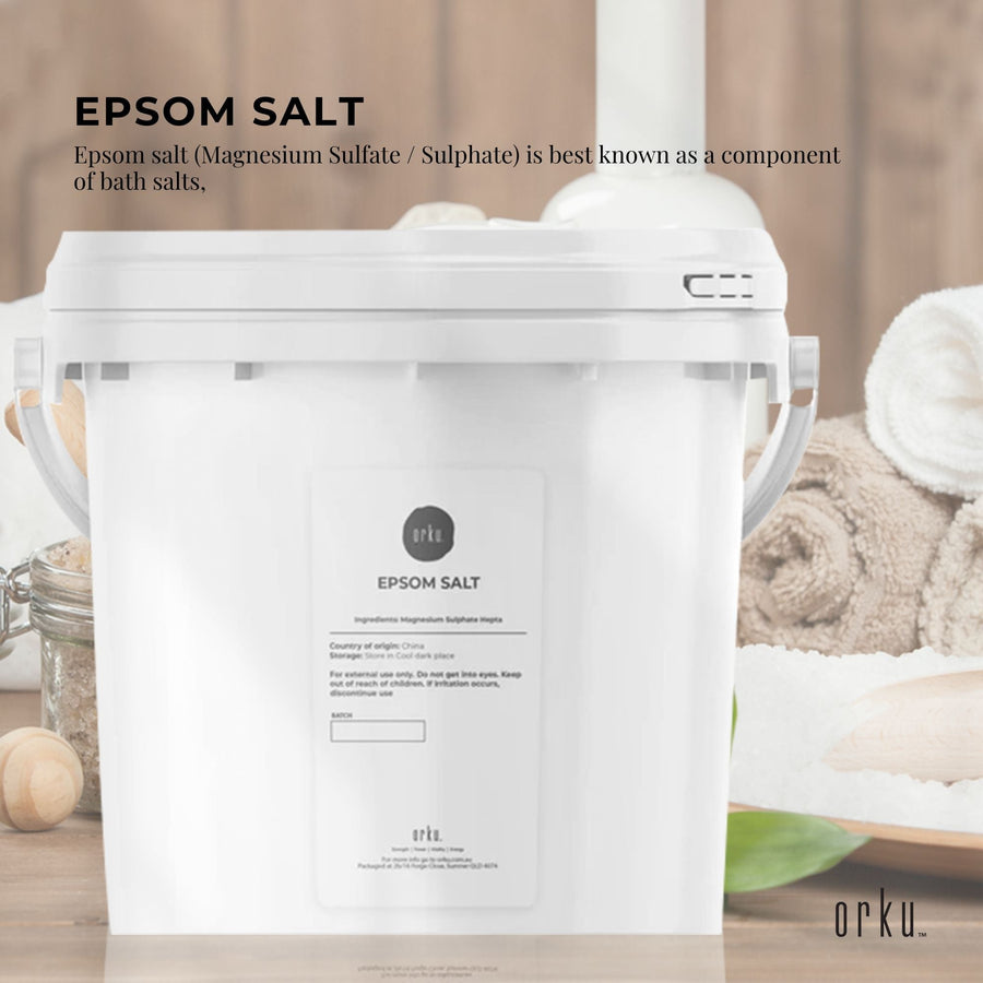 Orku 5kg Epsom Salt Tub - Magnesium Sulphate For Bath Skin Body Skin Care