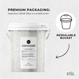 Orku 800g Magnesium Chloride Flakes Hexahydrate Tub - FCC USP Spec Bath Salts - Rear View
