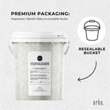 800g Magnesium Chloride Flakes Hexahydrate Tub -  Organic USP Food Grade Salt - Close-Up Angle