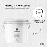 3.8Kg Magnesium Chloride Flakes Hexahydrate Tub - Organic USP Food Grade Salt - Close-Up Angle