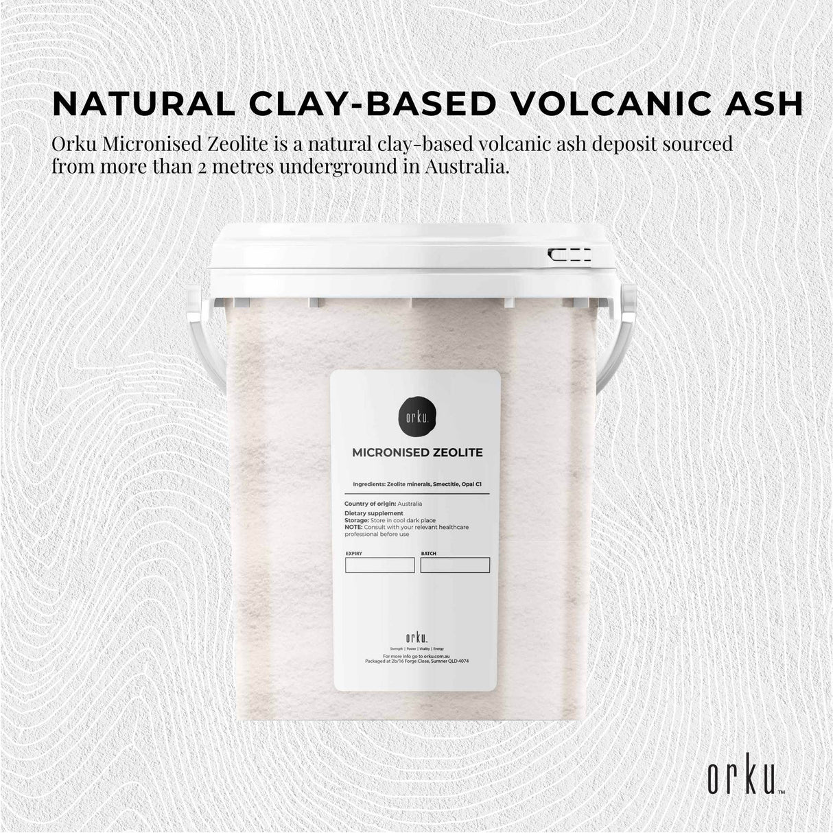 Orku 800g Ultrafine Micronised Zeolite Powder Tub Natural Clinoptilolite Mineral