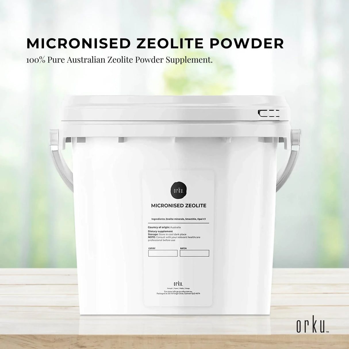 Orku 1.3kg Ultrafine Micronised Zeolite Powder Tub Natural Clinoptilolite Mineral