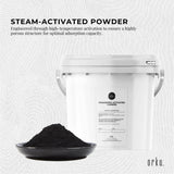Orku 2.3Kg Activated Carbon Powder Coconut Charcoal Bucket - Water Filtration - Side View