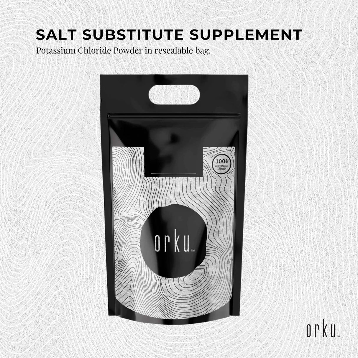 Orku 5Kg Potassium Chloride Powder (KCl) - Food Grade E508 Salt Substitute