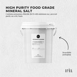 Orku 1.3Kg Potassium Chloride Powder (KCl) Tub - Food Grade E508 Salt Substitute - Side View