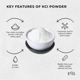 Orku 1.3Kg Potassium Chloride Powder (KCl) Tub - Food Grade E508 Salt Substitute - Rear View