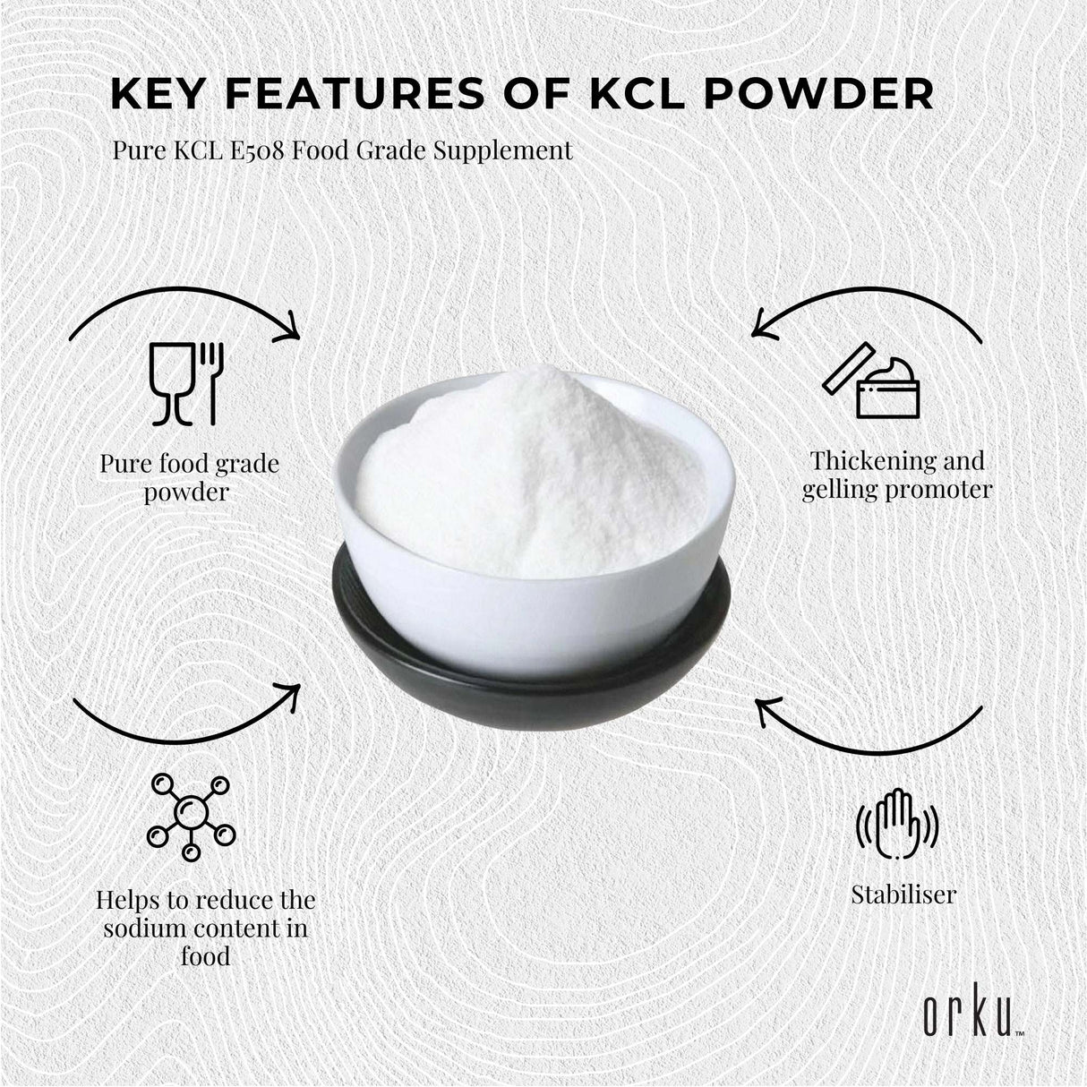 1.3Kg Food Grade Potassium Chloride Powder - Pure KCL E508 Supplement in Resealable Tub