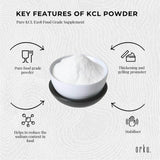1.3Kg Potassium Chloride Powder Tub - Pure KCL E508 Food Grade Replacer - 45-Degree Angle