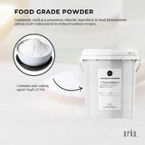 Orku 1.3Kg Potassium Chloride Powder (KCl) Tub - Food Grade E508 Salt Substitute - Side View
