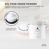 5Kg Food Grade Potassium Chloride Powder - E508 Mineral Supplement in Resealable Tub - Top-Down View