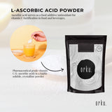 400g Pure L-Ascorbic Acid Vitamin C Powder - Pharmaceutical Grade Antioxidant Supplement - 45-Degree Angle