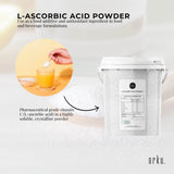 Orku 1.3Kg Vitamin C Powder in Tub Pure L-Ascorbic Acid - USP Grade Non-GMO - Top-Down View