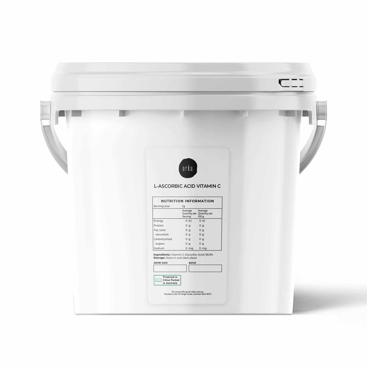 5Kg Premium Pure Vitamin C Powder (L-Ascorbic Acid) - Pharmaceutical Grade Antioxidant Supplement in Resealable Tub