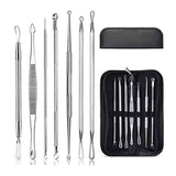 Blackhead Remover 7 Piece Tool Kit For Pimple Extraction Blemish Suction Removal - Front View