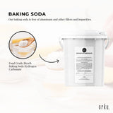 Orku 1.3Kg Sodium Bicarbonate Food Grade Tub Baking Soda Aluminium Free Powder - Top-Down View