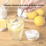 Orku 1.3Kg Sodium Bicarbonate Food Grade Tub Baking Soda Aluminium Free Powder - Close-Up Angle
