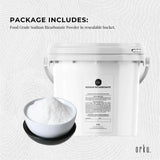 Orku 5Kg Sodium Bicarbonate Food Grade Tub Baking Soda Aluminium Free Powder - Side View