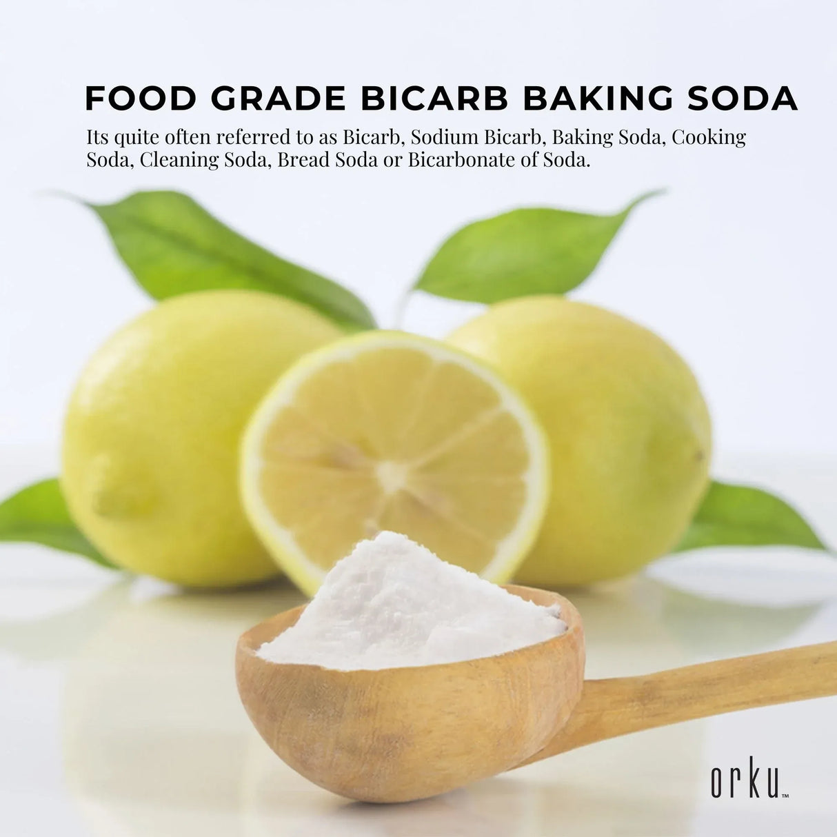 Orku 5Kg Sodium Bicarbonate Food Grade Tub Baking Soda Aluminium Free Powder