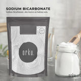 Orku 1Kg Sodium Bicarbonate Food Grade Baking Soda Aluminium Free NaHCO3 Powder - Side View