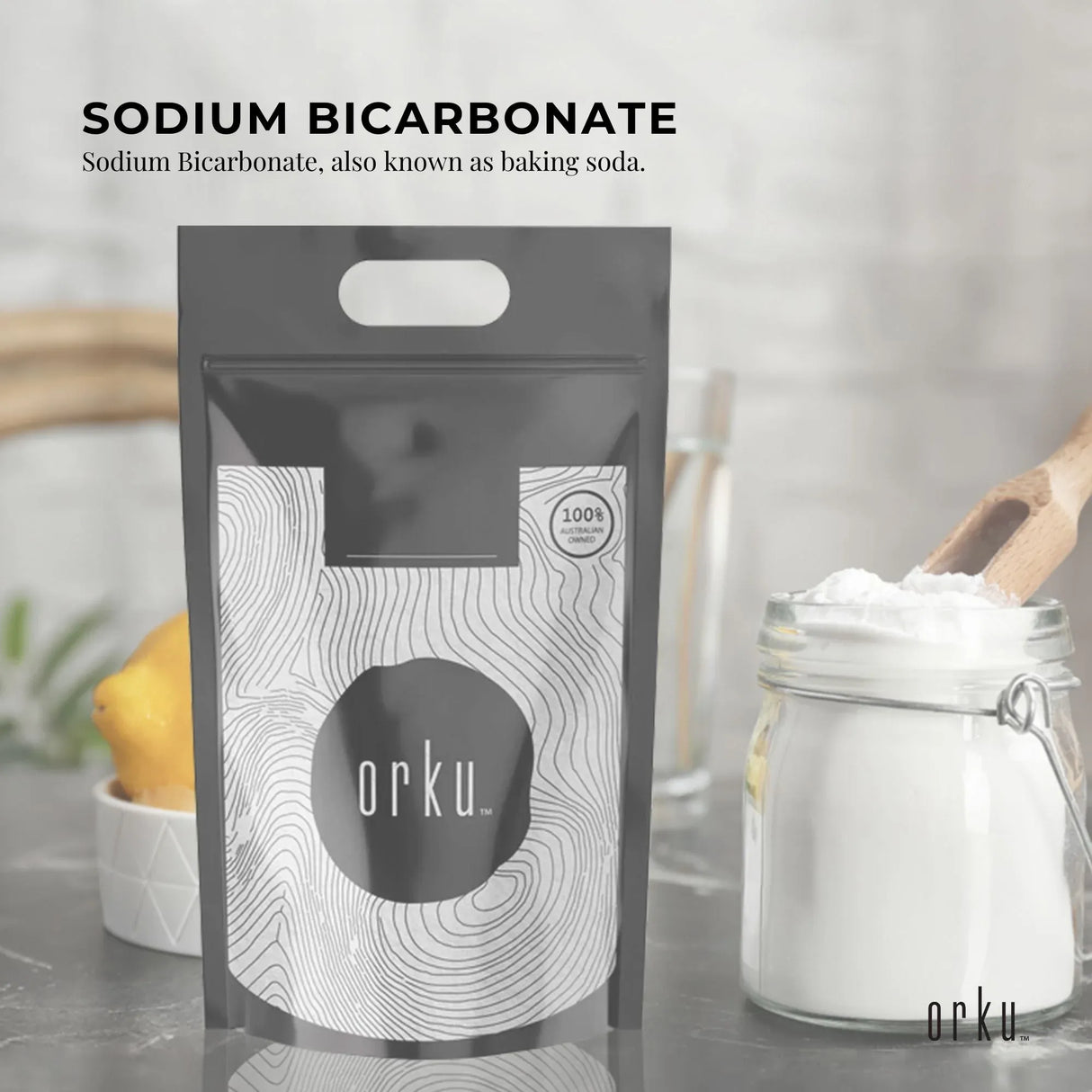 Orku 5Kg Sodium Bicarbonate Food Grade Baking Soda Aluminium Free NaHCO3 Powder