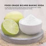 Orku 5Kg Sodium Bicarbonate Food Grade Baking Soda Aluminium Free NaHCO3 Powder - Low Angle