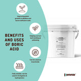 4.9Kg Boric Acid Powder Bucket 99.9% Pure Fully Soluble Granule Pest Ant Roaches - Side View