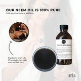 Orku 100ml Organic Neem Seed Oil  Debitterised Cold Pressed Azadirachtin Indica - Top-Down View