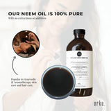 Cold Pressed 500ml Neem Seed Oil - Organic Debitterised with Azadirachtin Indica - Top-Down View