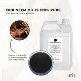 Orku 5L Organic Neem Seed Oil - Debitterised Cold Pressed Azadirachtin Indica - Top-Down View