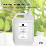 Orku 5L Organic Neem Seed Oil - Debitterised Cold Pressed Azadirachtin Indica - Front View