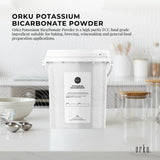 Orku 1.3Kg Potassium Bicarbonate Powder Tub Food Grade FCC for Brewing Baking - Front View