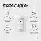 Orku 1.3Kg Potassium Bicarbonate Powder Tub Food Grade FCC for Brewing Baking - Side View