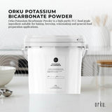 Orku 5Kg Potassium Bicarbonate Powder Tub - Food Grade FCC for Brewing Baking - Front View