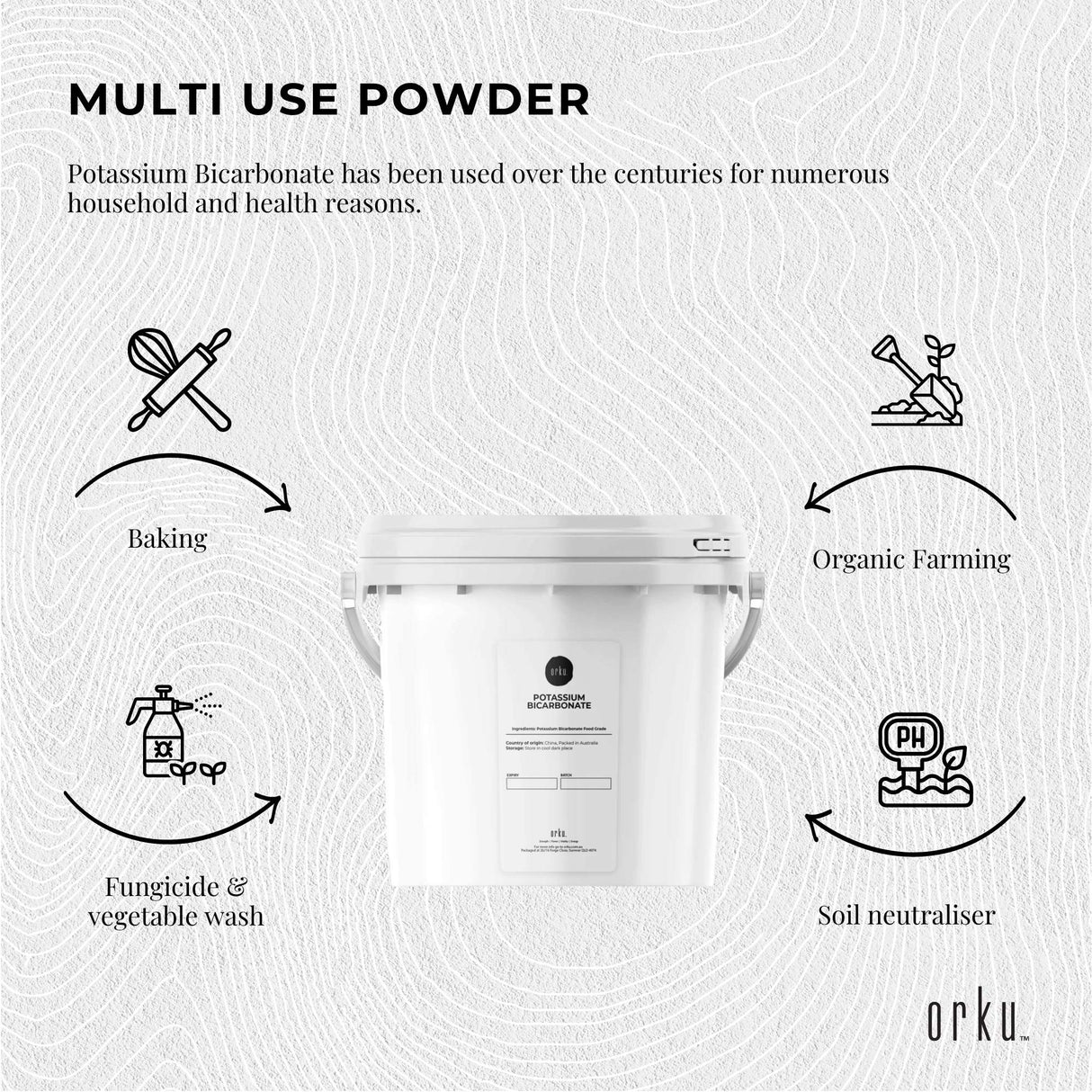 5Kg Food Grade Organic Potassium Bicarbonate Powder - Ideal for Baking, Brewing, and Organic Farming