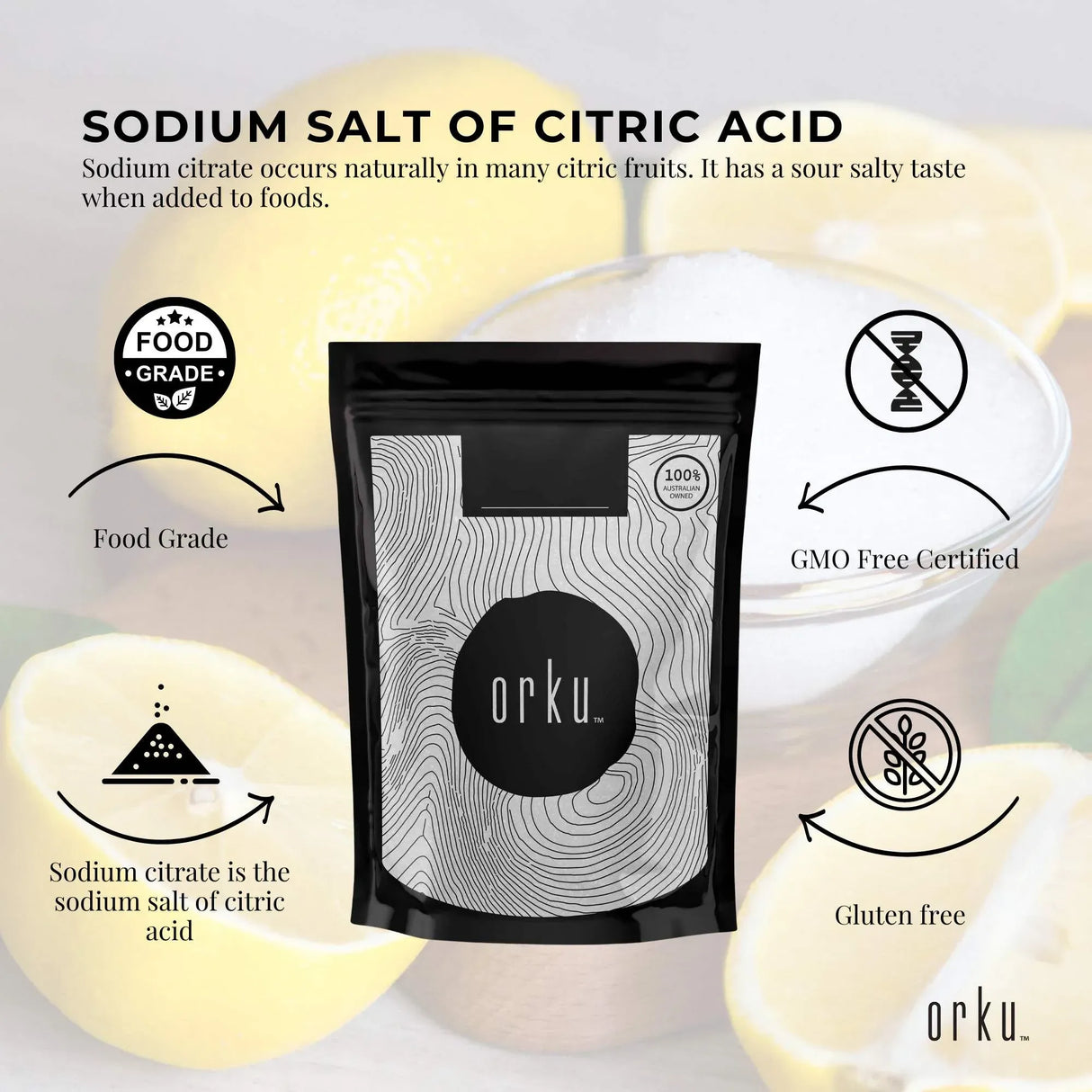 Sodium Citrate Powder 400g - Food Grade Trisodium Salt for Preservation and Emulsification