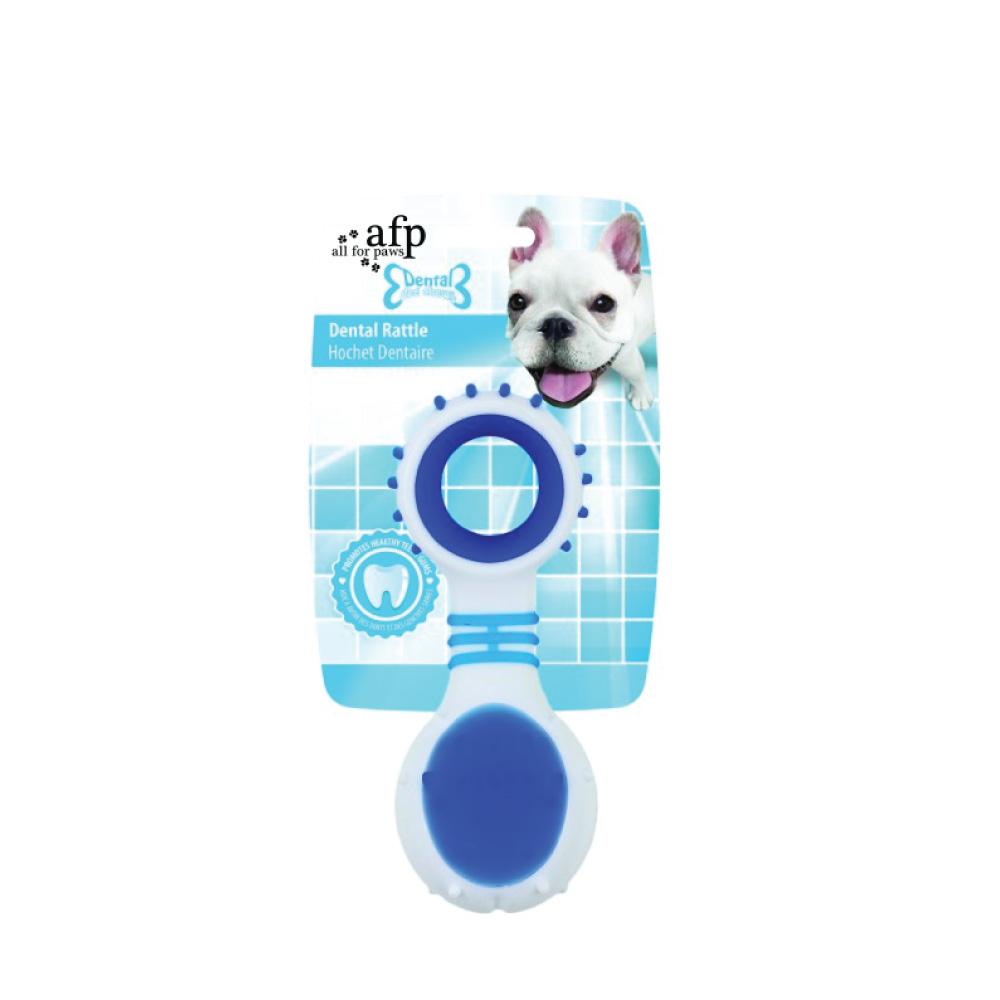 Teething-Friendly Blue Puppy Dental Rattle - Chewing and Oral Care Toy