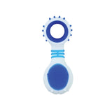 Teething-Friendly Blue Puppy Dental Rattle - Chewing and Oral Care Toy - Front View