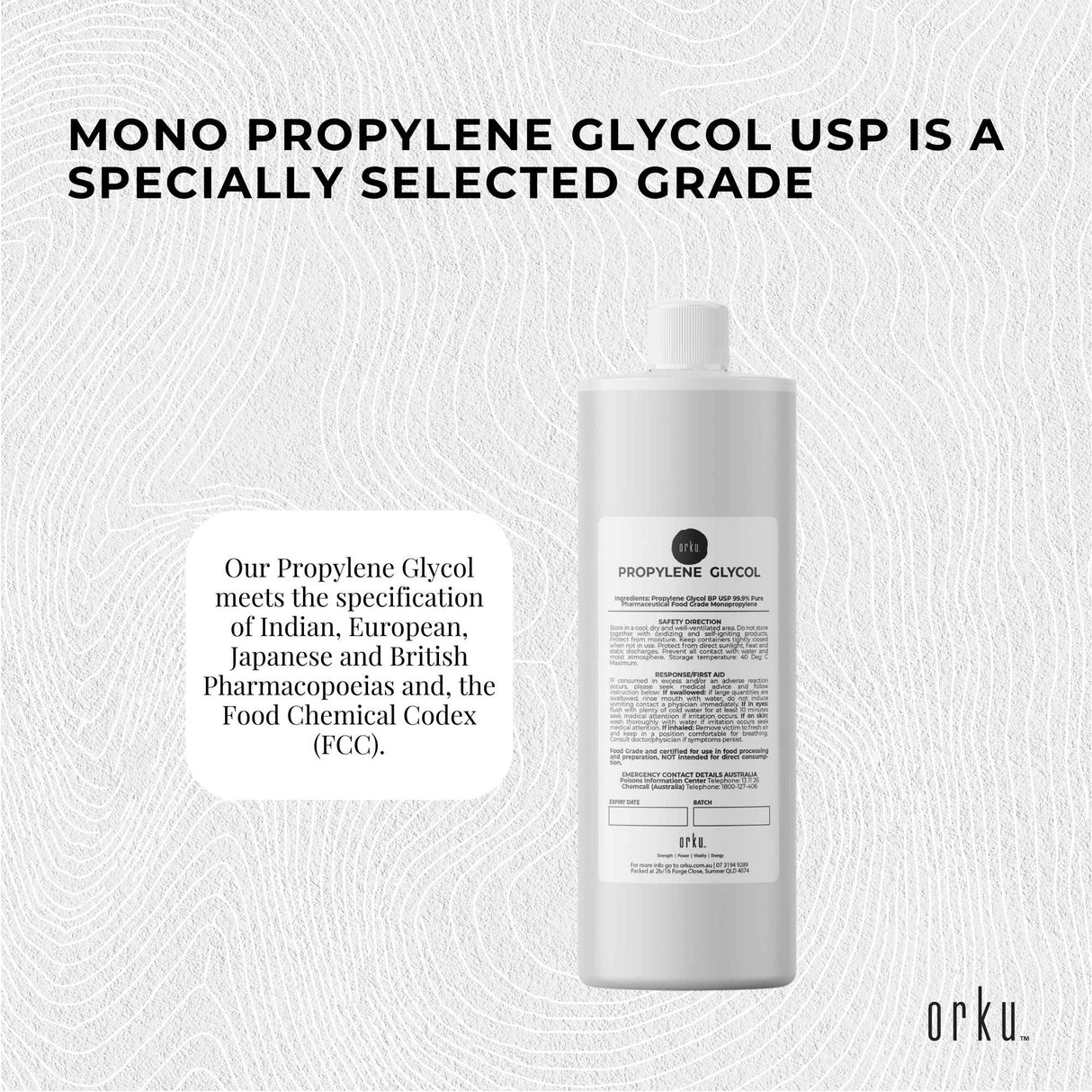 500ml High-Purity Pharmaceutical Food Grade Propylene Glycol BP USP 99.9% Monopropylene
