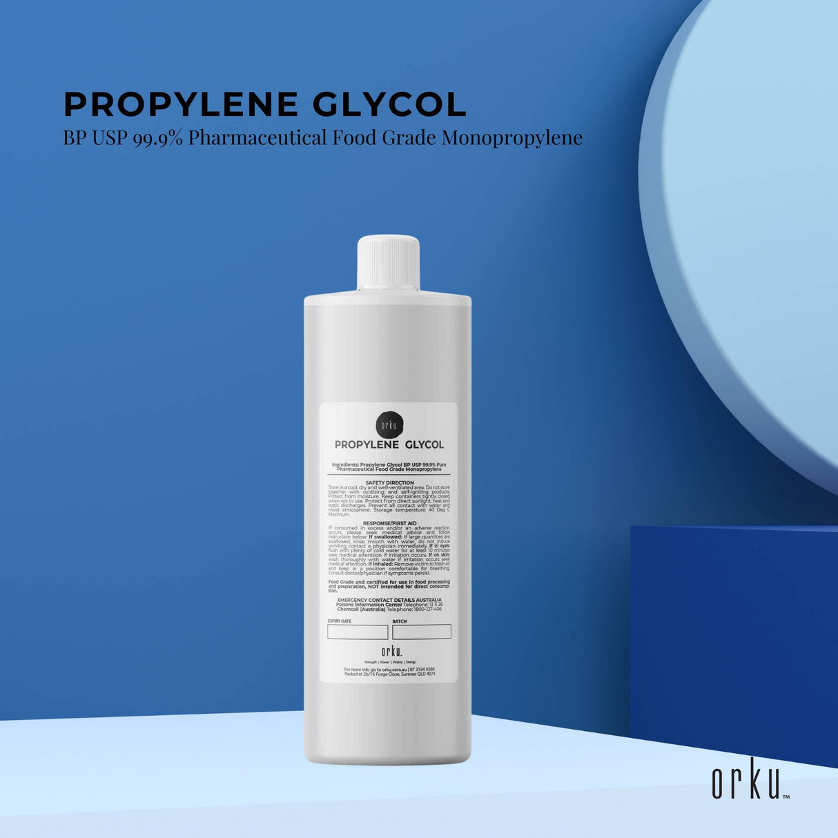 500ml High-Purity Pharmaceutical Food Grade Propylene Glycol BP USP 99.9% Monopropylene
