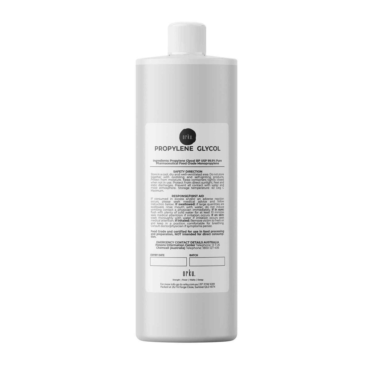 500ml High-Purity Pharmaceutical Food Grade Propylene Glycol BP USP 99.9% Monopropylene