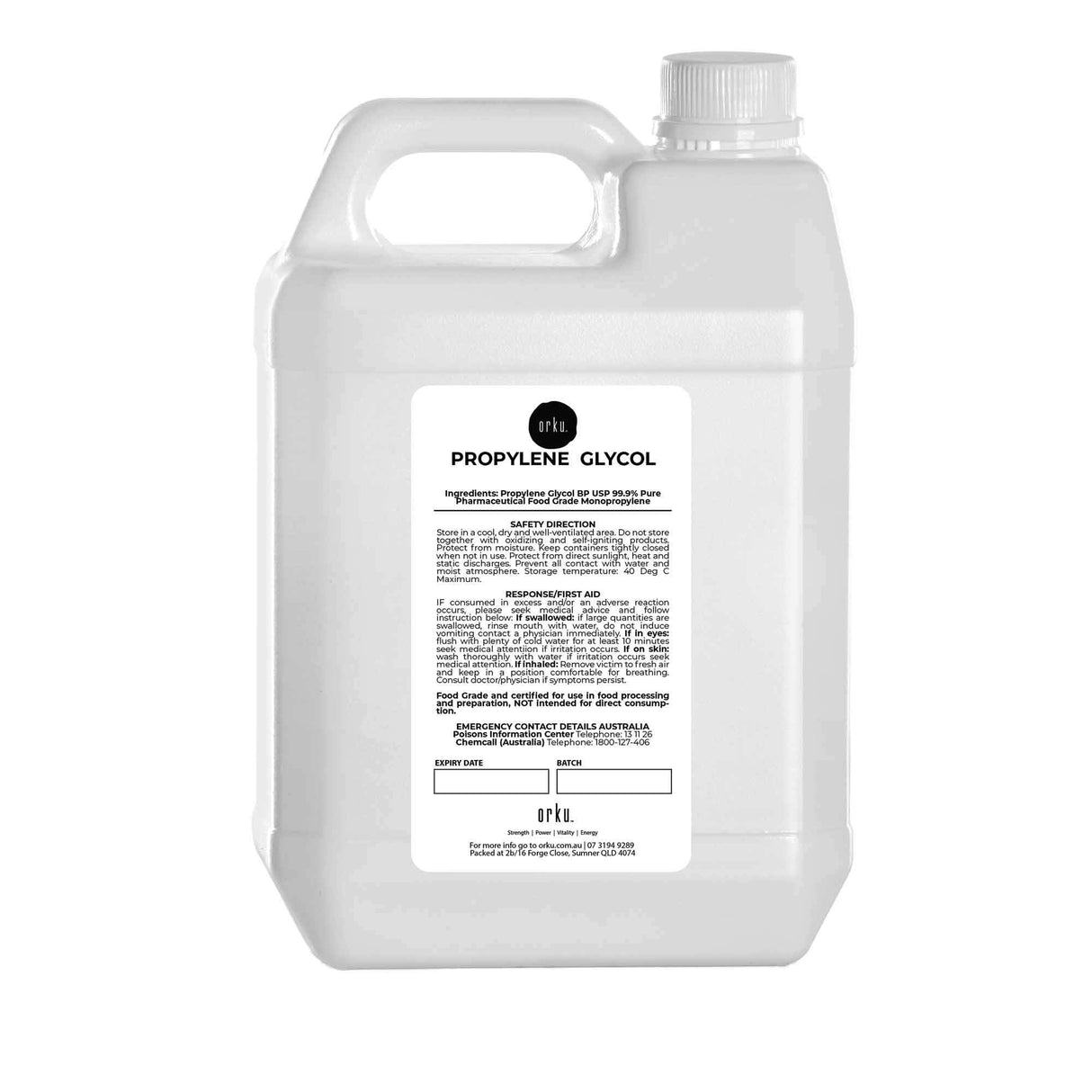 5L High-Purity Pharmaceutical Grade Propylene Glycol BP USP - 99.9% Monopropylene for Food and Personal Care