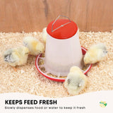 9Kg Automatic Chicken Feeder - Plastic Poultry Chook Hen Feeding Seed Bucket - Top-Down View
