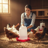 10L Automatic Chicken Drinker - Poultry Chook Hen Waterer Water Dispenser Bucket - Front View