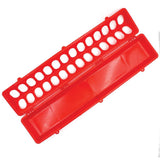 50cm Long Poultry Feeder Chicken Feeding Trough Red Plastic Flip Top Container - Front View
