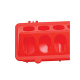 50cm Long Poultry Feeder Chicken Feeding Trough Red Plastic Flip Top Container - 45-Degree Angle