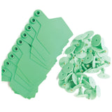 100x Cattle Ear Tags 7.5x10cm Set - XL Green Blank Cow Sheep Livestock Labels - Front View