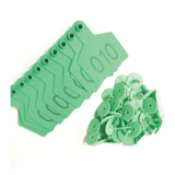 1-100 Cattle Number Ear Tags 7.5x10cm Set - XL Green Cow Sheep Livestock Labels - Front View